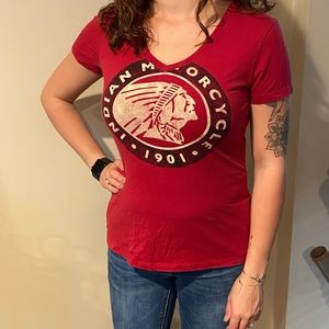 Indian motorcycle red logo tee. Size small